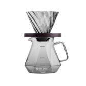 Bộ Bình Phễu Lọc Cà Phê V60 Thủy Tinh Borosilicate Chịu Nhiệt Giá Đỡ Phễu Bằng Gỗ Dung Tích 600ML