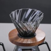 Bộ Bình Phễu Lọc Cà Phê V60 Thủy Tinh Borosilicate Chịu Nhiệt Giá Đỡ Phễu Bằng Gỗ Dung Tích 600ML