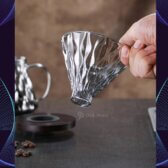 Bộ Bình Phễu Lọc Cà Phê V60 Thủy Tinh Borosilicate Chịu Nhiệt Giá Đỡ Phễu Bằng Gỗ Dung Tích 600ML