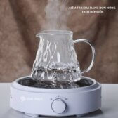 Bộ Bình Phễu Lọc Cà Phê V60 Thủy Tinh Borosilicate Chịu Nhiệt Giá Đỡ Phễu Bằng Gỗ Dung Tích 600ML