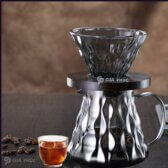 Bộ Bình Phễu Lọc Cà Phê V60 Thủy Tinh Borosilicate Chịu Nhiệt Giá Đỡ Phễu Bằng Gỗ Dung Tích 600ML