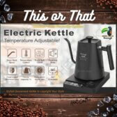 Ấm Điện Cổ Ngỗng Pha Pour-over Chuyên Nghiệp – Điều Chỉnh Nhiệt Độ 40 đến 100 độ, chế độ giữ nhiệt 1 đến 8h