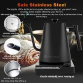 Ấm Điện Cổ Ngỗng Pha Pour-over Chuyên Nghiệp – Điều Chỉnh Nhiệt Độ 40 đến 100 độ, chế độ giữ nhiệt 1 đến 8h
