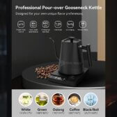 Ấm Điện Cổ Ngỗng Pha Pour-over Chuyên Nghiệp – Điều Chỉnh Nhiệt Độ 40 đến 100 độ, chế độ giữ nhiệt 1 đến 8h