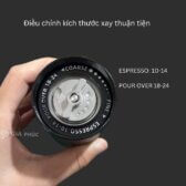 Cối xay cà phê Espresso bằng tay GP02 60 click điểu chỉnh Lưỡi xay nguyên khối 7 cạnh thép không gỉ 420