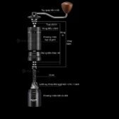 Cối xay cà phê Espresso bằng Tay GP02S 180 click bằng thép không gỉ 420 CNC nguyên khối 7 cách