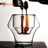 Cốc 60ml 2 Lớp Thủy Tinh Borosilicat Cao Cấp,Cách nhiệt,Chịu nhiệt