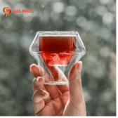 Cốc 60ml 2 Lớp Thủy Tinh Borosilicat Cao Cấp,Cách nhiệt,Chịu nhiệt