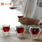 Cốc 60ml 2 Lớp Thủy Tinh Borosilicat Cao Cấp,Cách nhiệt,Chịu nhiệt