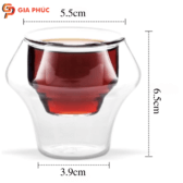 Cốc 60ml 2 Lớp Thủy Tinh Borosilicat Cao Cấp,Cách nhiệt,Chịu nhiệt