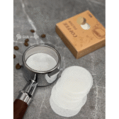 Giấy lọc phê tròn 51mm 53mm 58mm| Puck Screen | Hộp 100 tờ | Bột gỗ tự nhiên