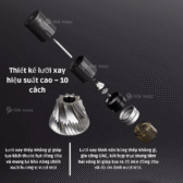 Máy xay cà phê điện cầm tay CGE03 | CERA+ | lưỡi Burr 10 cách  thép SUS420 | Pin 2,400mAh