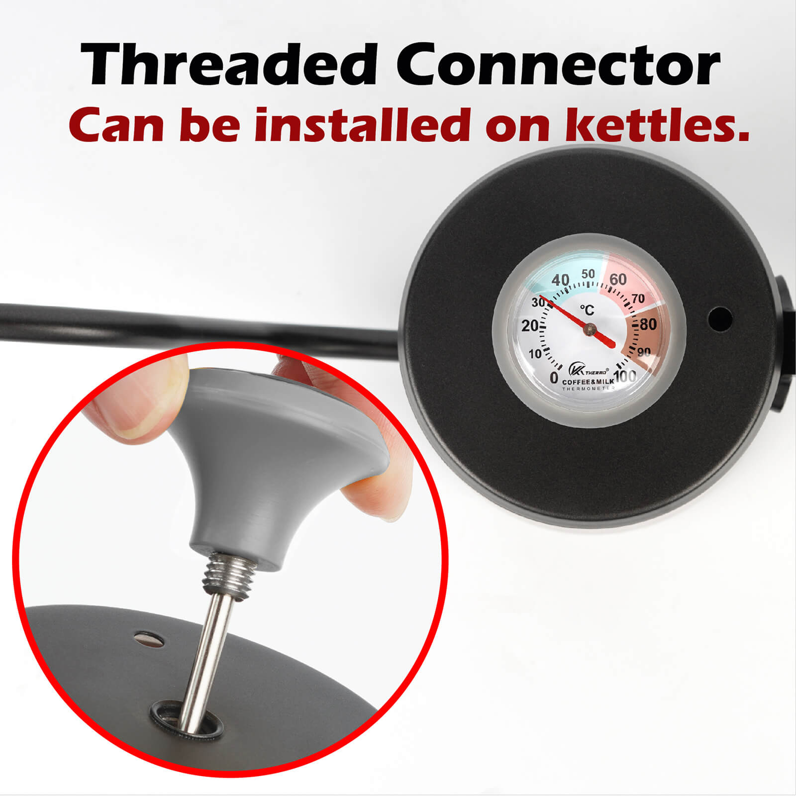 B-3 Nhiệt Kế Đo Nhiệt Độ Sữa, Cà Phê Cao Cấp Thermometer – Không Dùng Pin, Độ Chính Xác Cao