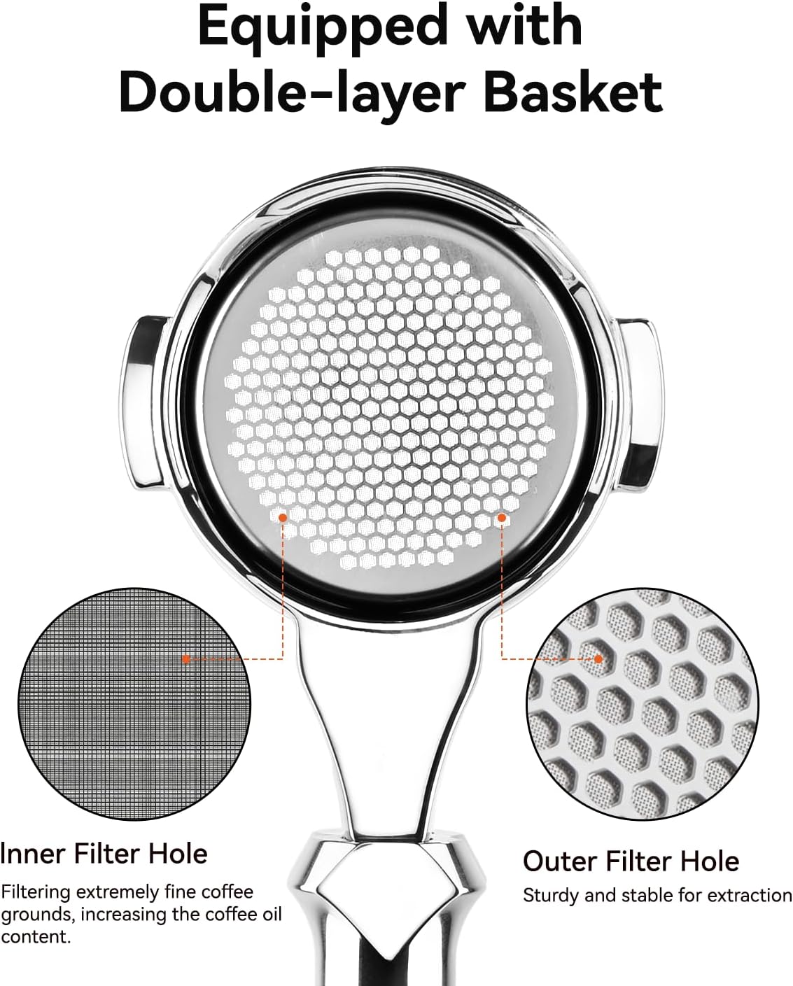 71DUhFHD2QL._AC_SL1500_ Tay Cầm Espresso Bottomless 58mm MUVNA | Basket Lưới lọc Mật Ong SUS304 |Cán Nhựa Resin Cao Cấp |Lucifer Portafilter