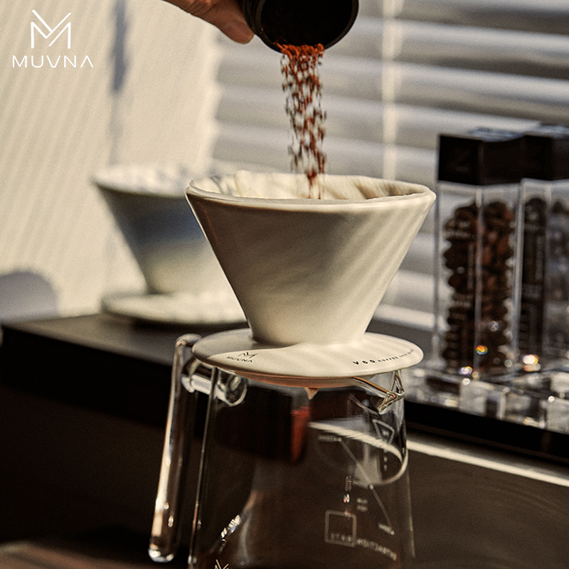 800主图4 Phễu pha Cà Phê Pour over MUVNA Bằng Gốm Sứ V60 | XingWo ceramic filter cup